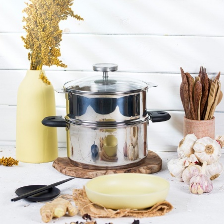 Cuit-vapeur inox Biome avec anses bakélite Cristel