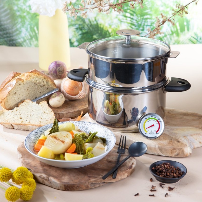 Cuit-vapeur inox Biome avec anses bakélite Cristel