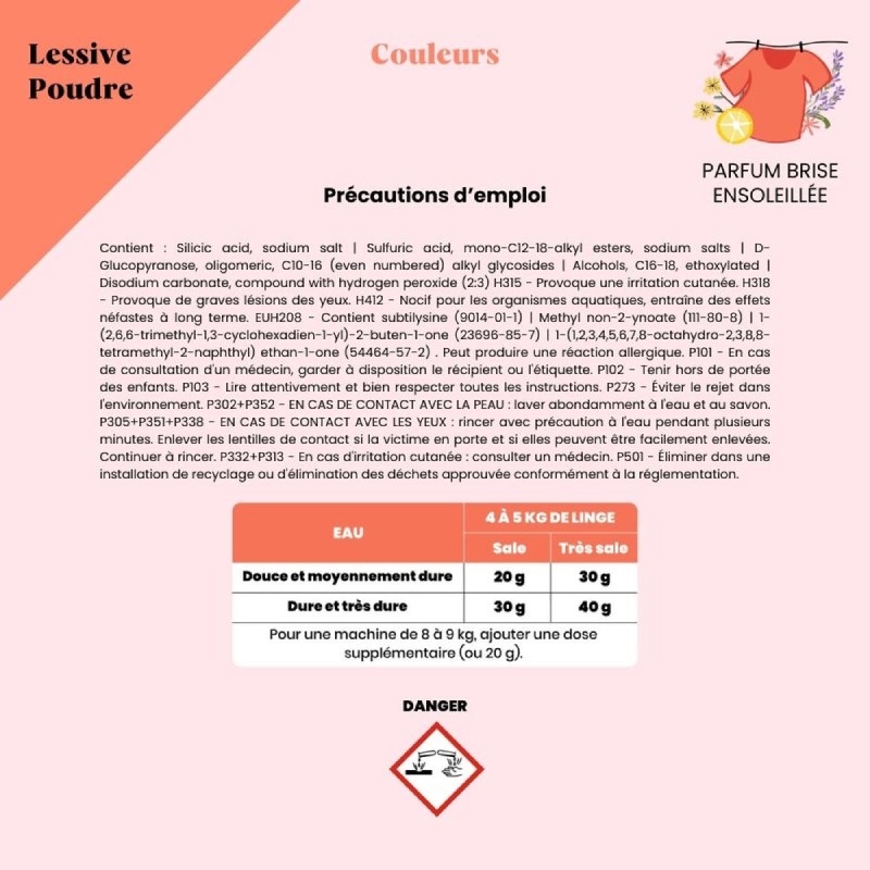 Lessive Couleur en poudre - Recharge 700g Pimpant