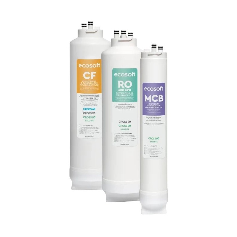 Lot de 3 filtres de remplacement CROSS 90 Balance (avec minéralisation) Ecosoft