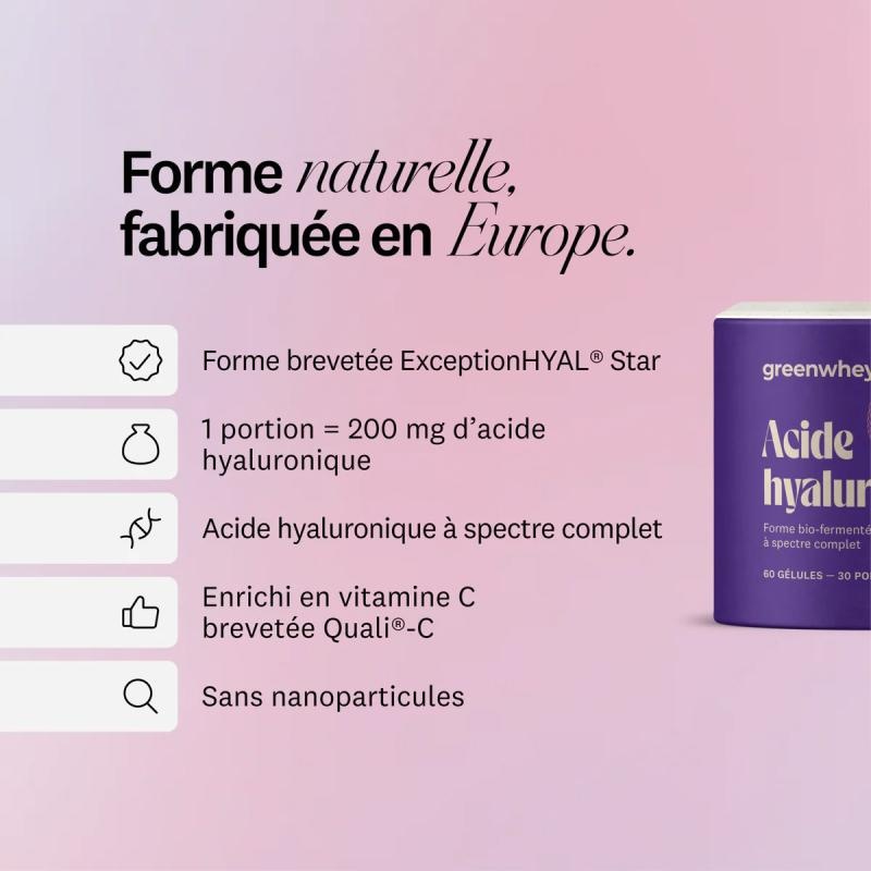 Acide hyaluronique - 60 gélules Greenwhey