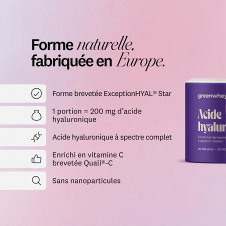 Acide hyaluronique - 60 gélules Greenwhey