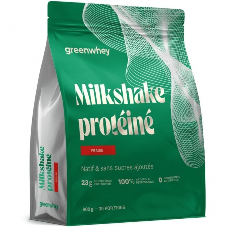 Milkshake protéiné - Fraise Greenwhey - Greenwhey