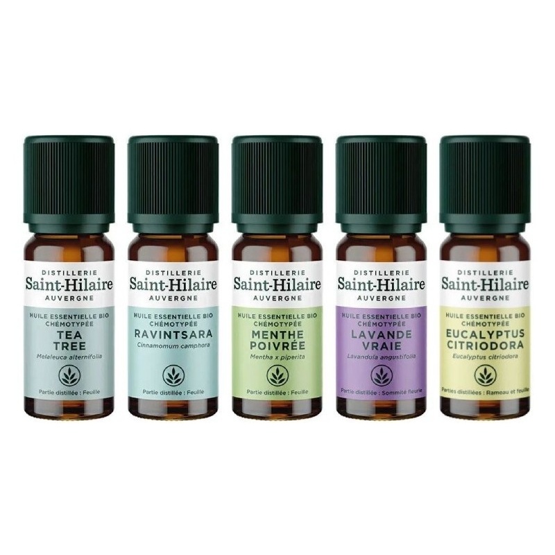 Coffret 5 Huiles essentielles Bio indispensables N°2 Distillerie Saint-Hilaire