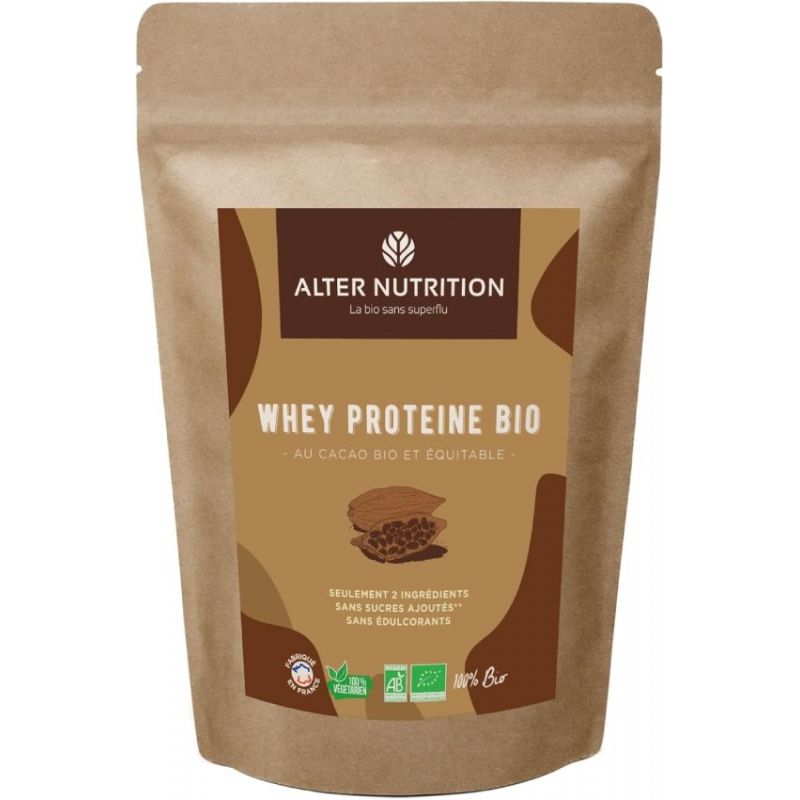 Whey protéine bio 1Kg- Cacao - Alter Nutrition