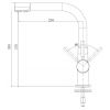 Dimensions du robinet 3 voies BR302 Gliano