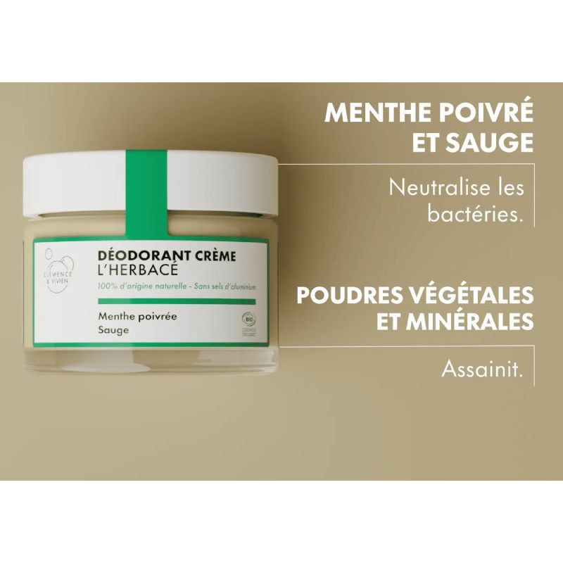 Déodorant l'Herbacé - menthe poivrée et sauge