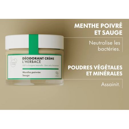 Déodorant l'Herbacé - menthe poivrée et sauge
