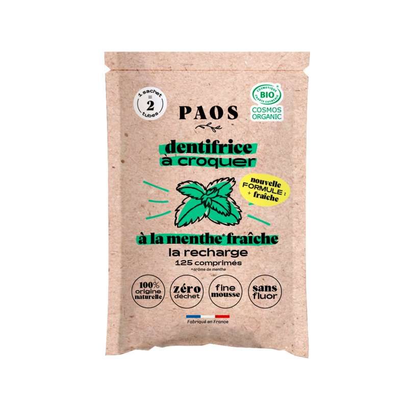 Recharge 125 pastille dentifrice bio à croquer menthe fraîche