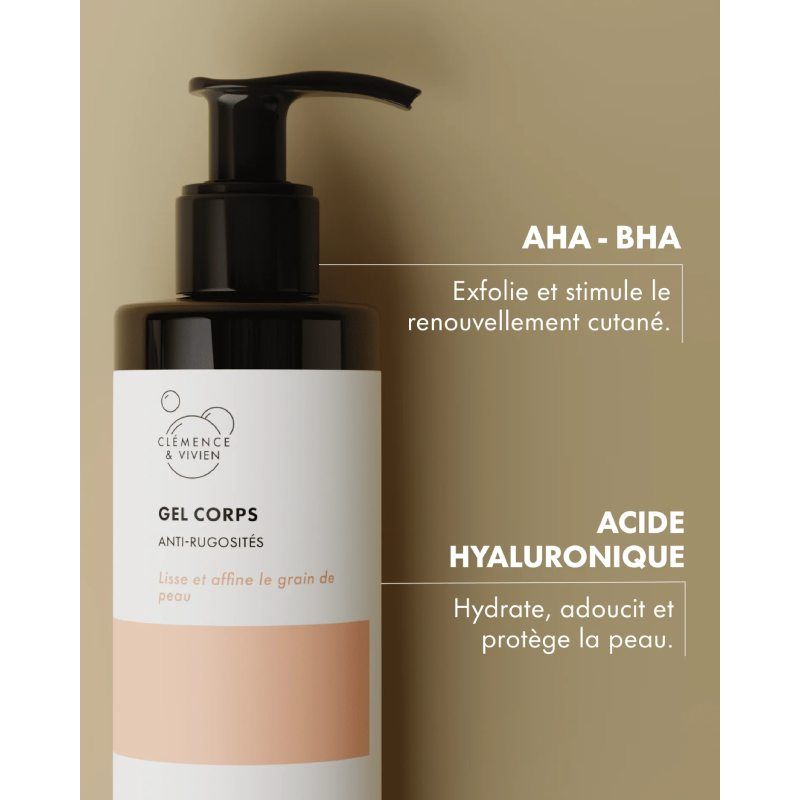 Gel corps anti-rugosités - AHA, BHA + Acide hyaluronique - 250ml