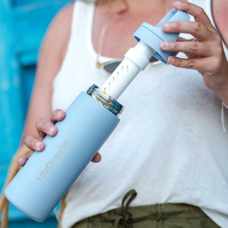 Gourde inox filtrante isotherme LifeStraw Go 500 ML - Bleue