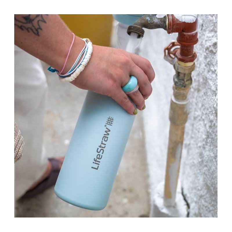 Gourde filtrante isotherme LifeStraw Go 500 ML en inox - Bleue