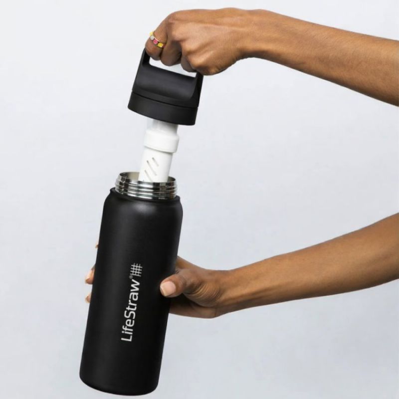 Gourde filtrante isotherme LifeStraw Go en inox - 700 ML - Noir