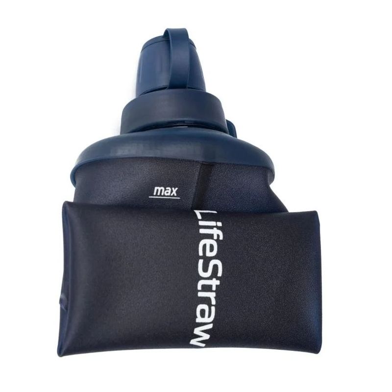 Gourde filtrante souple LifeStraw 650 ml format compact repliable - bleu