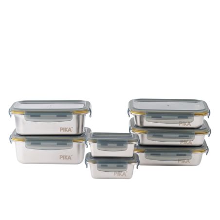 Set de 7 Boîtes Alimentaires en Inox 260ml, 820ml & 1200ml - Pika