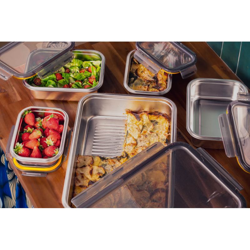 Set de 7 Boîtes Alimentaires en Inox 260ml, 820ml & 1200ml