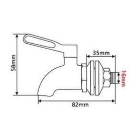 Robinet British Berkefeld pour filtre à gravité en acier inoxydable