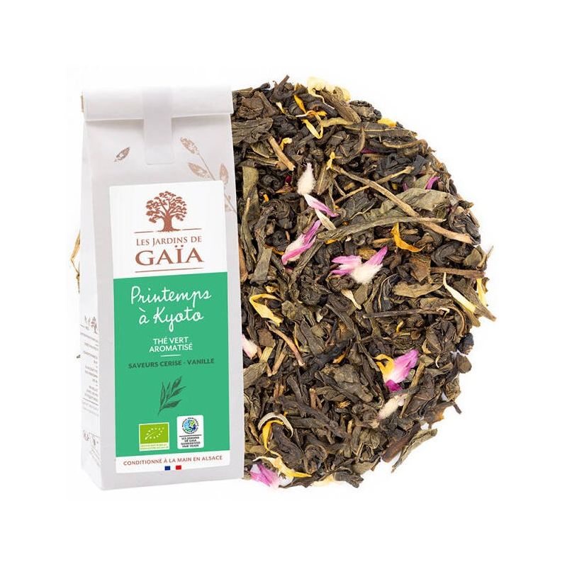 Thé vert Cerise, Vanille - Printemps à Kyoto - Vrac 100g