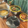 Set de 3 bols alimentaires inox + 3 rapes intégrées - PIKA