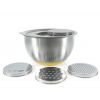 Set de 3 bols alimentaires inox + 3 rapes intégrées - PIKA