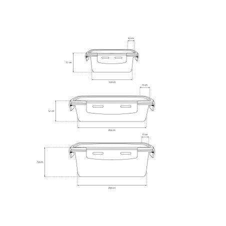 Set de 7 Boîtes Alimentaires en Inox 260ml, 820ml & 1200ml