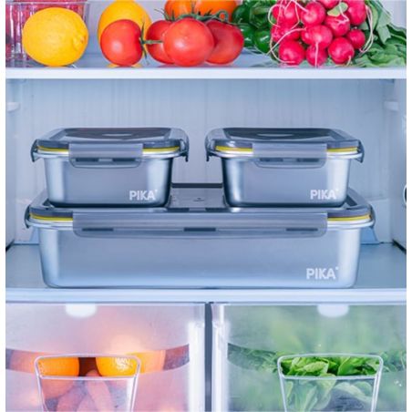 Set Batch Cooking - 5 Boîtes Alimentaires en Inox 650ml, 1300ml & 5000ml