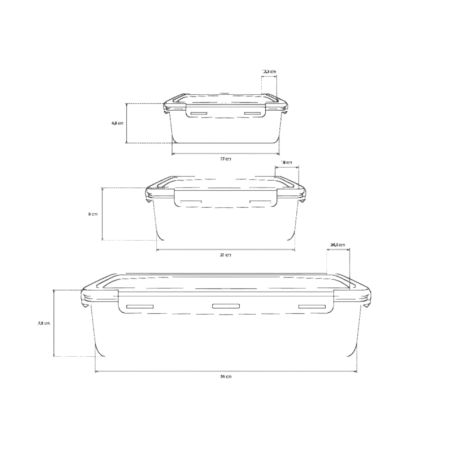 Set Batch Cooking - 5 Boîtes Alimentaires en Inox 650ml, 1300ml & 5000ml