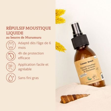 Répulsif anti-moustique liquide au beurre de murumuru