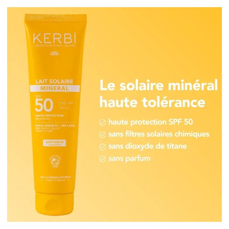 Lait solaire minéral SPF 50 – Sans parfum - 150g