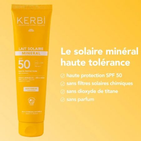 Lait solaire minéral SPF 50 – Sans parfum - 150g