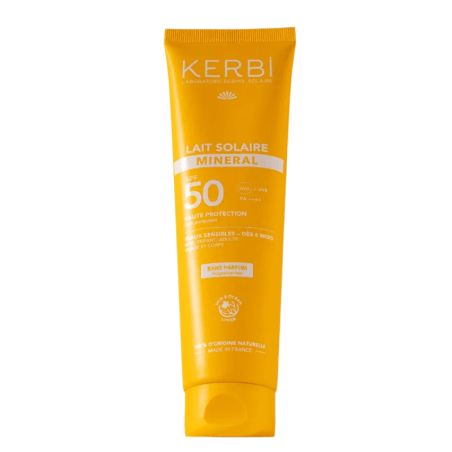 Lait solaire minéral SPF 50 – Sans parfum - 150g - Kerbi