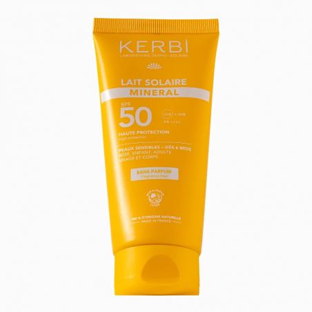 Lait solaire minéral SPF 50 – Sans parfum - 50g - Kerbi