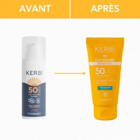 Lait solaire minéral SPF 50 - Monoï - 50g
