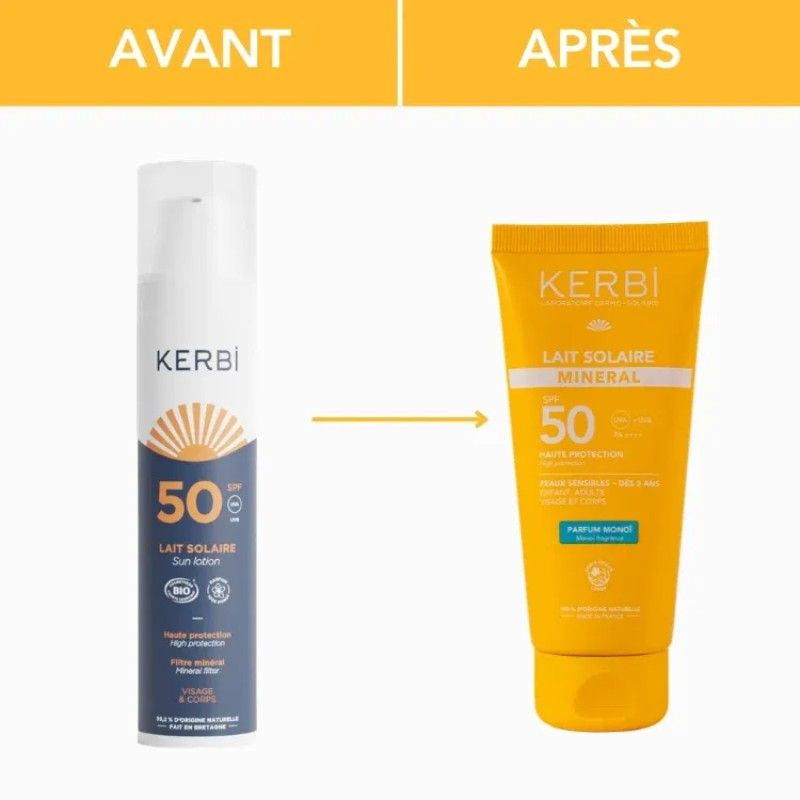 Lait solaire minéral SPF 50 - Monoï - 100g