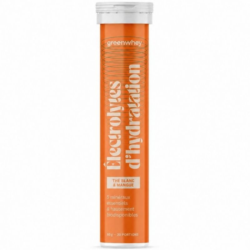 Électrolytes d’hydratation - Saveur Thé blanc & Mangue - 20 pastilles