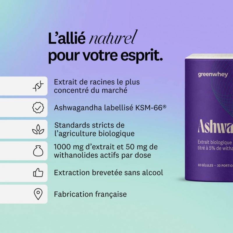 Ashwagandha Bio KSM-66® Greenwhey : Bienfaits