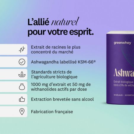 Ashwagandha Bio KSM-66® Greenwhey : Bienfaits
