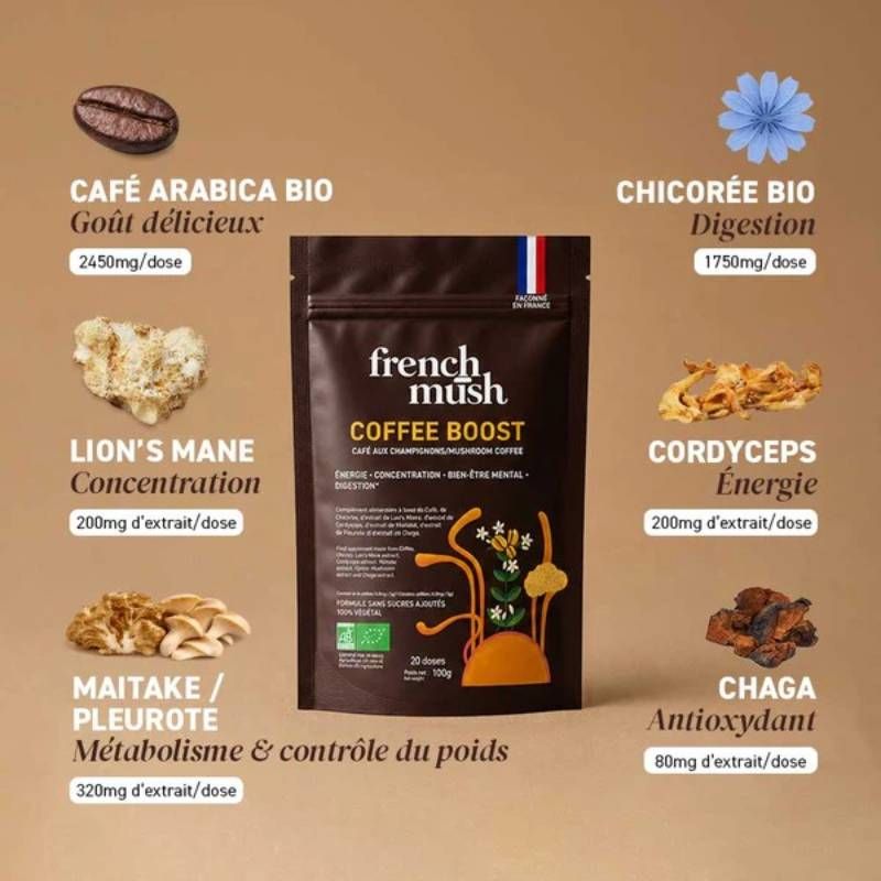 Coffee Boost - Café au Champignons - 20 doses