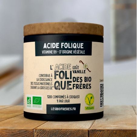 Acide Folique goût Vanille - Vitamine B9 - 120 comprimés à croquer