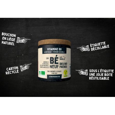 Acide Folique goût Vanille - Vitamine B9 - 120 comprimés à croquer