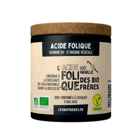 Acide Folique goût Vanille - Vitamine B9 - 120 comprimés à croquer - Les Bio Frères