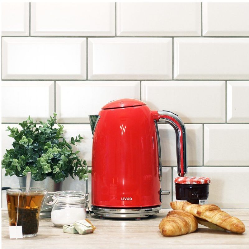 Bouilloire rétro 1,7L Rouge - 2200W