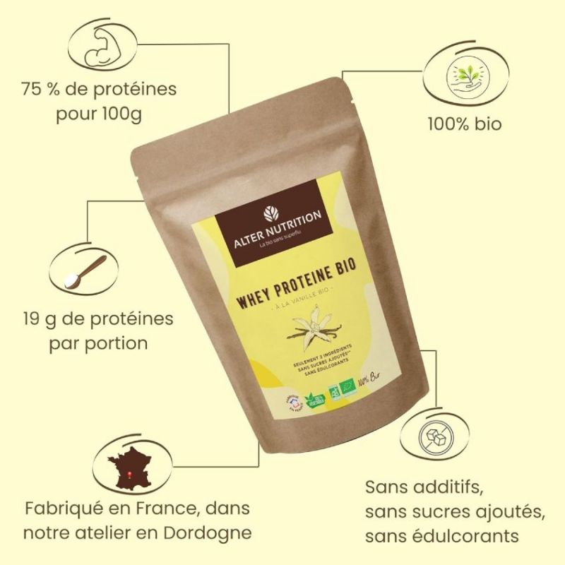 Protéine Whey Bio - Vanille - 200 gr - Alter Nutrition
