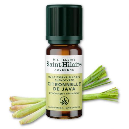Huile essentielle Citronnelle de Java bio - 10 ml - Distillerie Saint-Hilaire