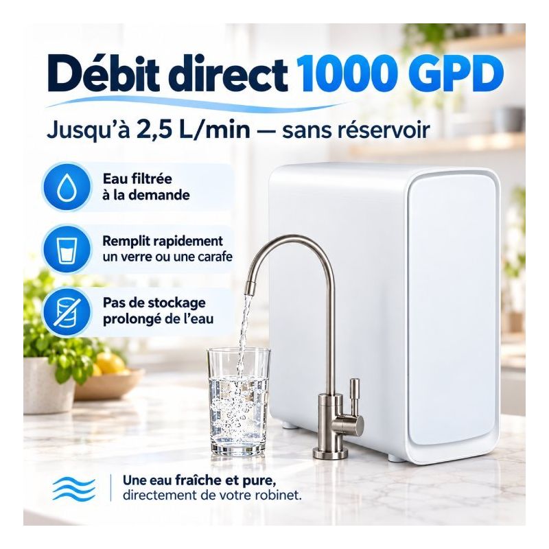 Osmoseur Canature UX7 à débit direct - 1000 GPD - 150L/H