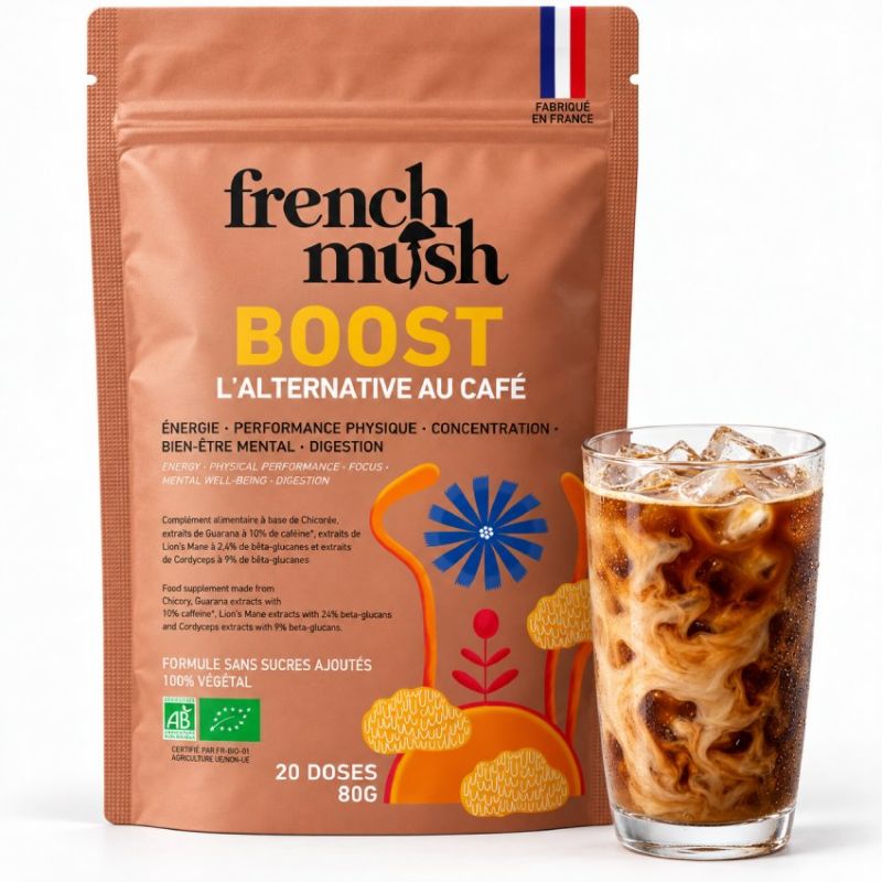 Boost - Boisson alternative au café - Chicorée, Guarana & Champignons - 20 doses  - French Mush