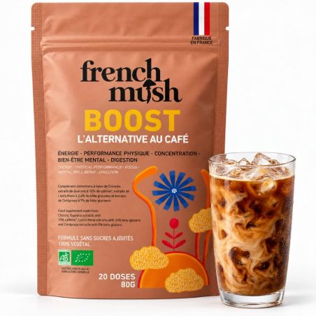 Boost - Boisson alternative au café - Chicorée, Guarana & Champignons - 20 doses  - French Mush - French Mush