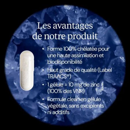 Zinc bisglycinate chélaté TRAACS® - 60 gélules