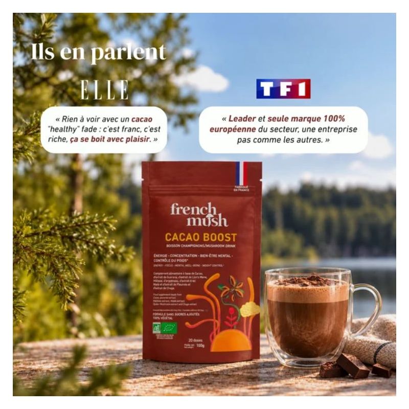 Cacao Boost - boisson au Champignons - 20 doses