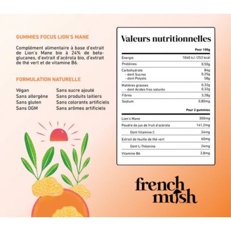 Gummies Focus Lion's Mane - Saveur Tutti Frutti - 42 gummies